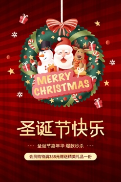 圣诞节快乐活动宣传海报