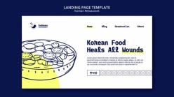 韩国餐厅登录页模板PS