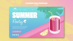 夏日派对登陆页模板设计