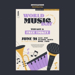 世界音乐日免费活动海报设计