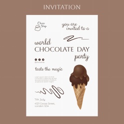 世界巧克力日邀请海报模板