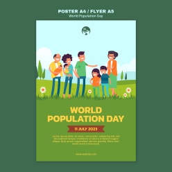 世界人口日模板PSD广告