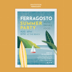 夏日度假派对PSD海报设计