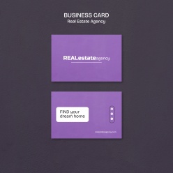 紫色简约商务名片模板设计