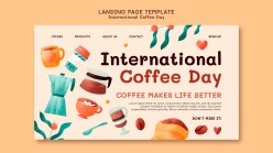 国际咖啡日PSD主题网站模板