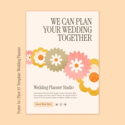 婚礼策划海报模板PSD模板