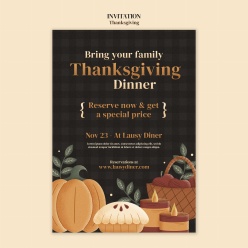 感恩节晚餐宣传海报模板
