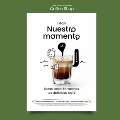 咖啡店立式海报模板PSD