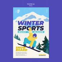 冬季运动PSD广告海报