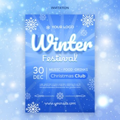 冬季音乐节派对海报模板设计