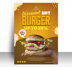 汉堡折扣宣传海报ps素材