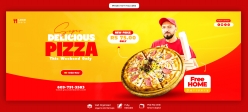 唯美披萨横幅广告海报源文件