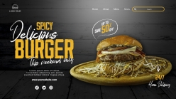 汉堡美食网页模板PSD素材
