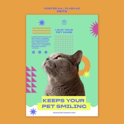 猫咪宠物店招贴海报源文件设计