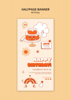 生日快乐主题竖版banner设计