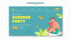 夏日派对主题登录页模板设计