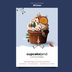 冬日蛋糕美食宣传招贴设计