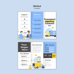 交通物流运输三折页宣传模板设计