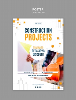 建筑公司业务折扣宣传海报设计