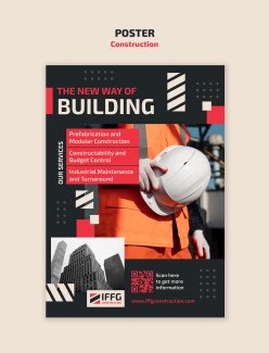 建筑行业业务宣传海报模板PSD