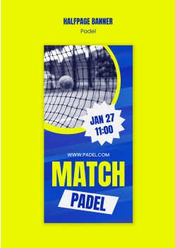 网球运动赛事竖版banner设计
