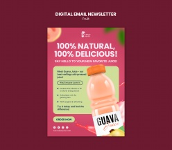 鲜榨果汁宣传电子传单模板