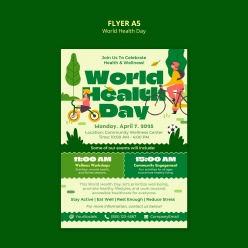 世界健康日活动传单A5模板设计