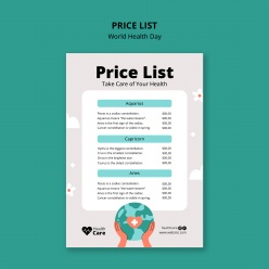 世界健康日医疗优惠价目表ps素材