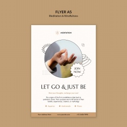 瑜伽主题活动宣传单A5模板设计