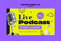 直播活动宣传横幅ps素材