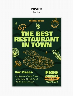 手绘风格烘焙美食海报宣传设计