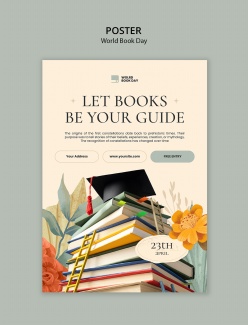 世界读书日主题宣传海报PSD模板
