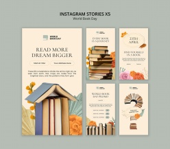 小清新INS风格世界读书日X5模板