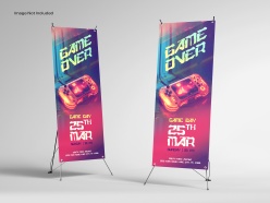 易拉宝海报展示样机PSD分层素材