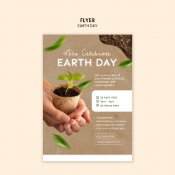 世界地球日活动宣传单页模板设计