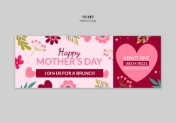 母亲节活动票券PSD模板设计