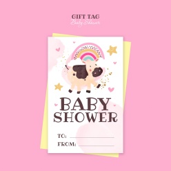 婴儿生日派对邀请卡片PS素材