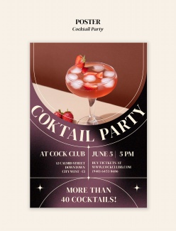 鸡尾酒派对海报PSD设计源文件