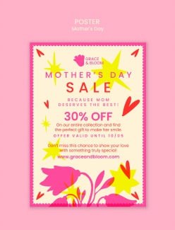粉色风格母亲节主题促销海报PSD