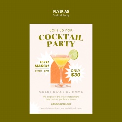 鸡尾酒派对特价鸡尾酒传单设计