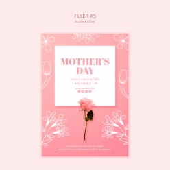 极简主义风格母亲节传单A5模板