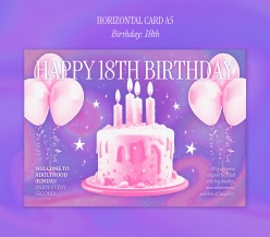 18岁成人礼生日卡片模板A5