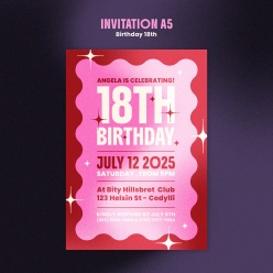 18岁成人礼生日宴邀请模板A5