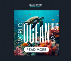 世界海洋日主题方形banner设计