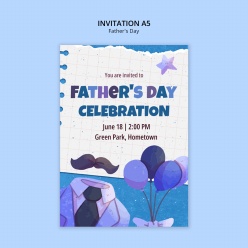 父亲节元素活动邀请A5模板设计