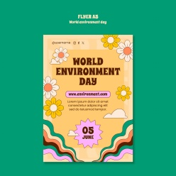 世界环境日A5传单PSD模板设计