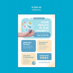 医疗药品宣传单页A5模板设计