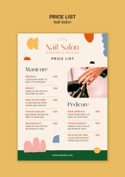 美甲护理价目清单ps素材
