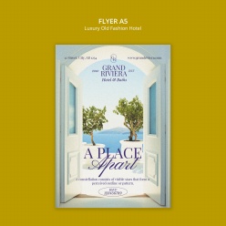 海边度假酒店宣传单页A5模板设计