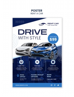 汽车租赁折扣海报设计源文件